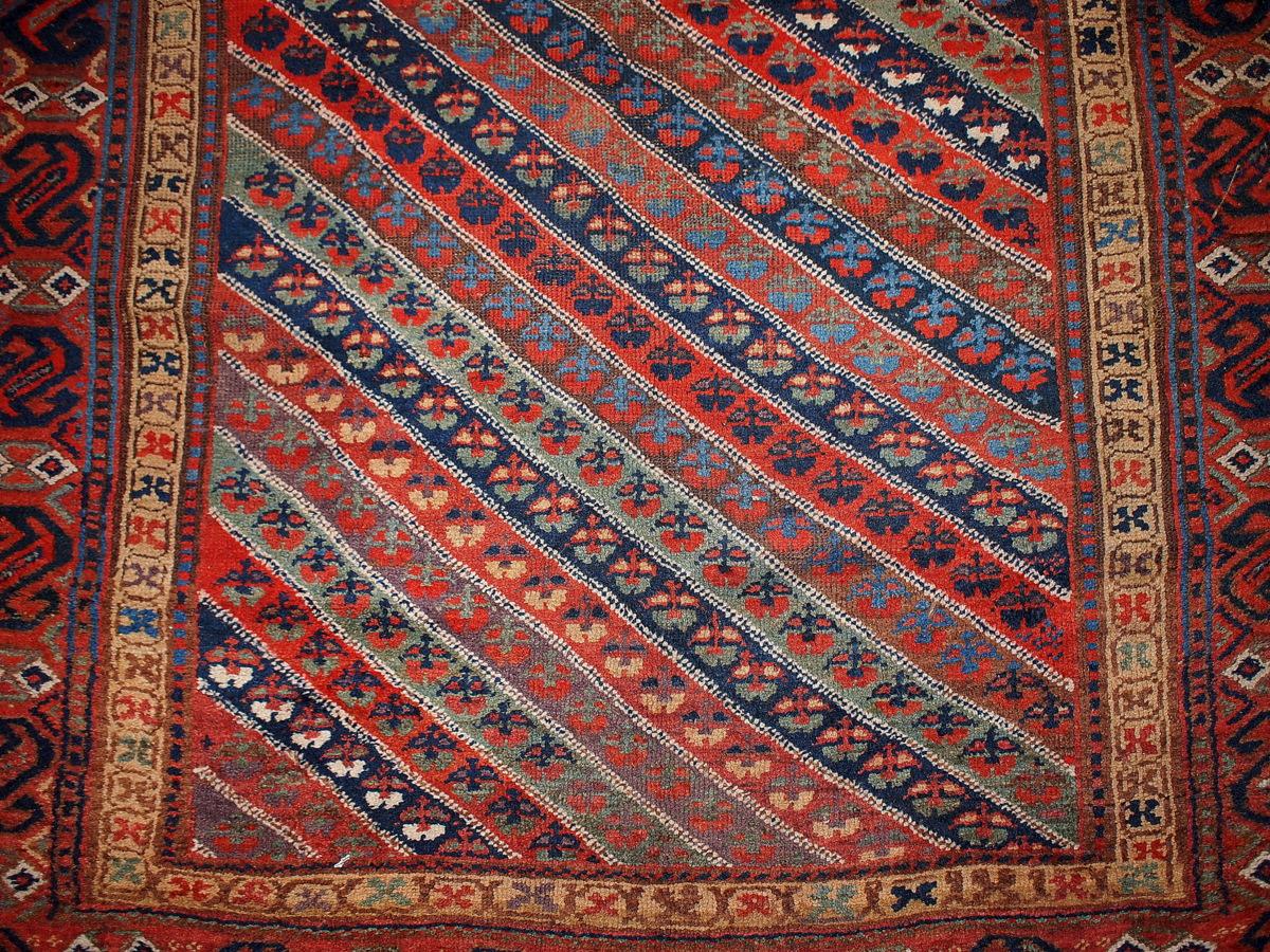 Handmade Antique Kurdish Style Rug, 1860s, 1B97 In Fair Condition In Bordeaux, FR
