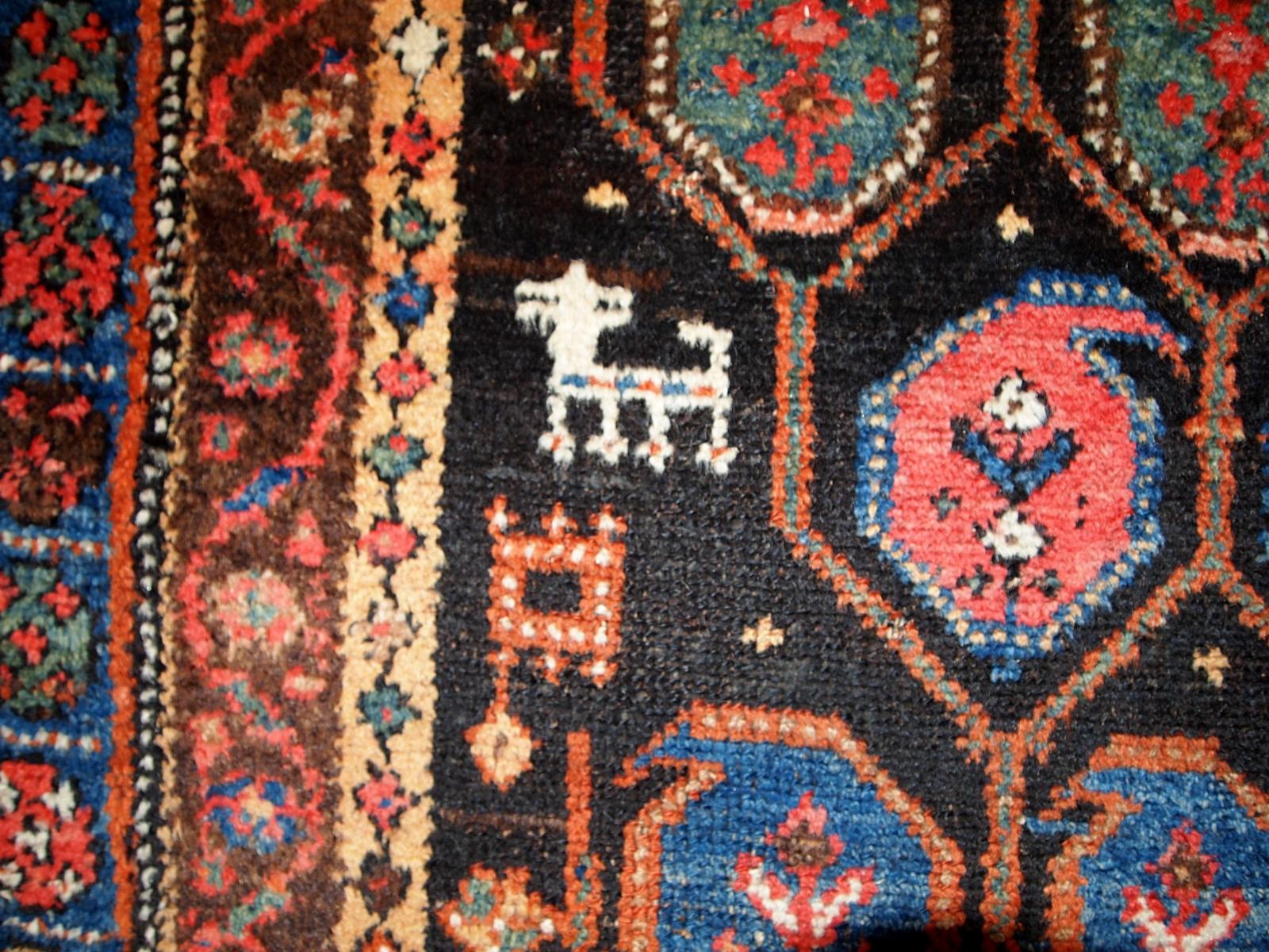 Asian Handmade Antique Kurdish Style Rug, 1880s, 1B418 For Sale