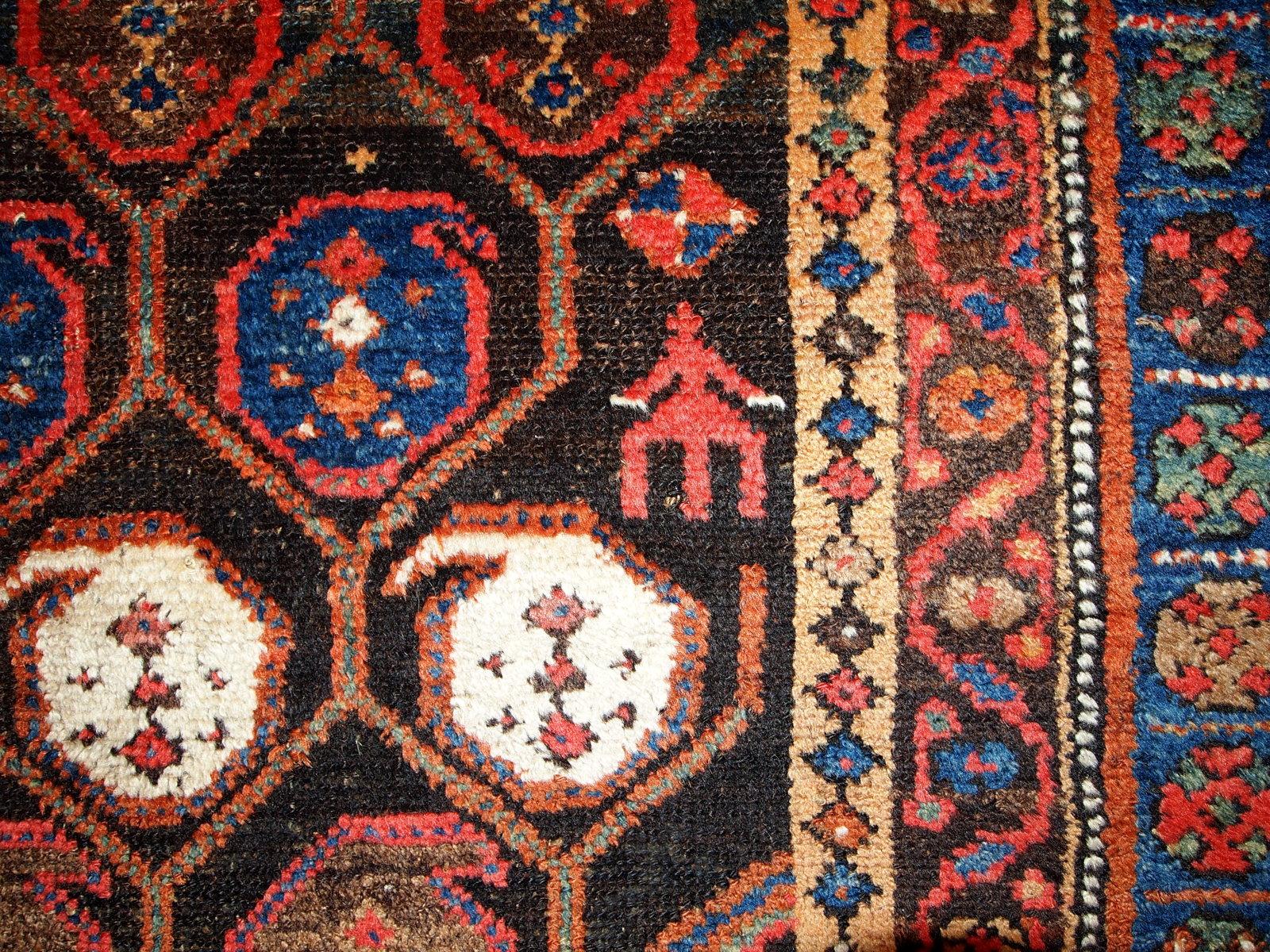 Hand-Knotted Handmade Antique Kurdish Style Rug, 1880s, 1B418 For Sale