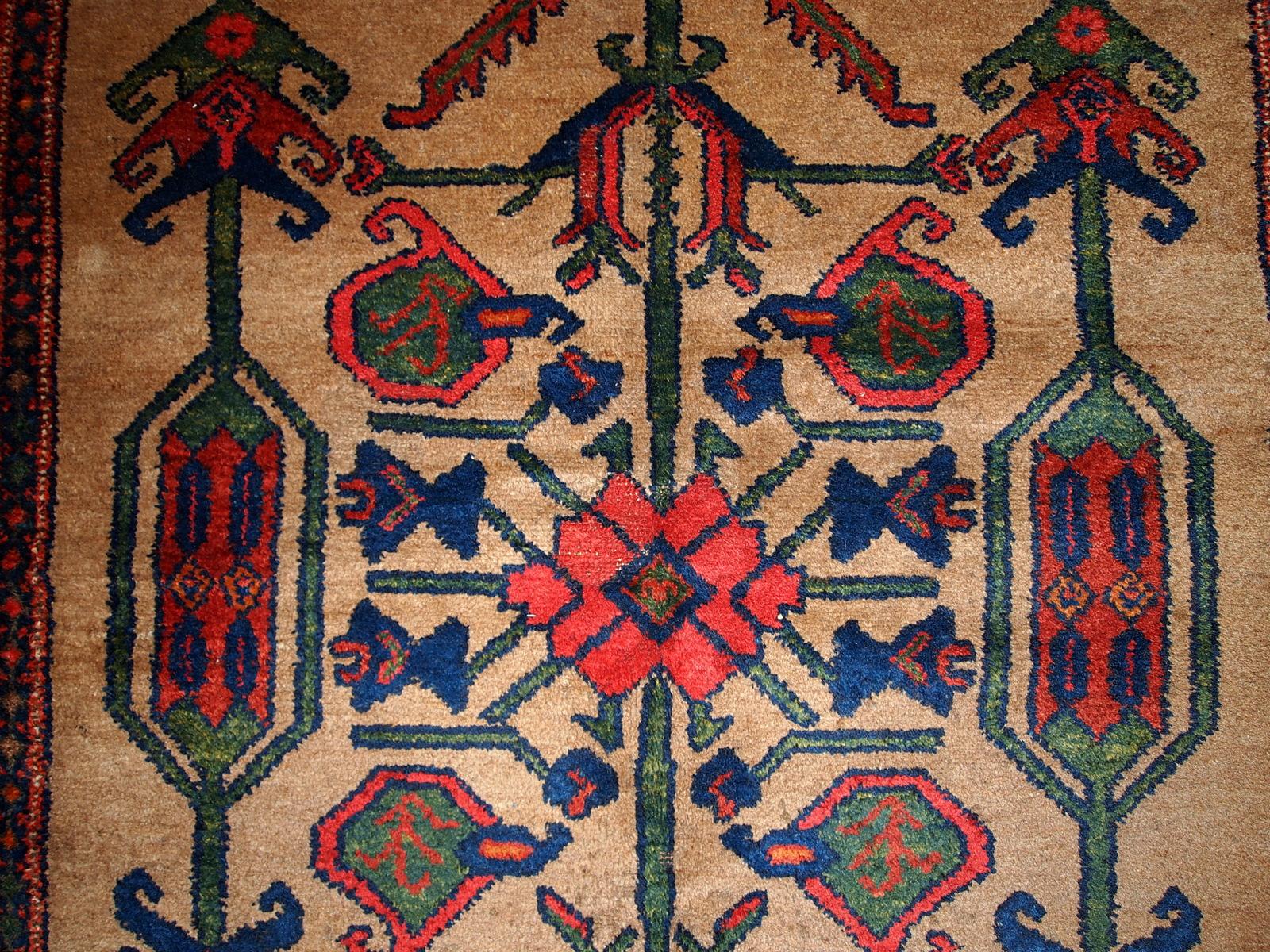 Hand-Knotted Handmade Antique Kurdish Style Rug, 1900s, 1B422 For Sale