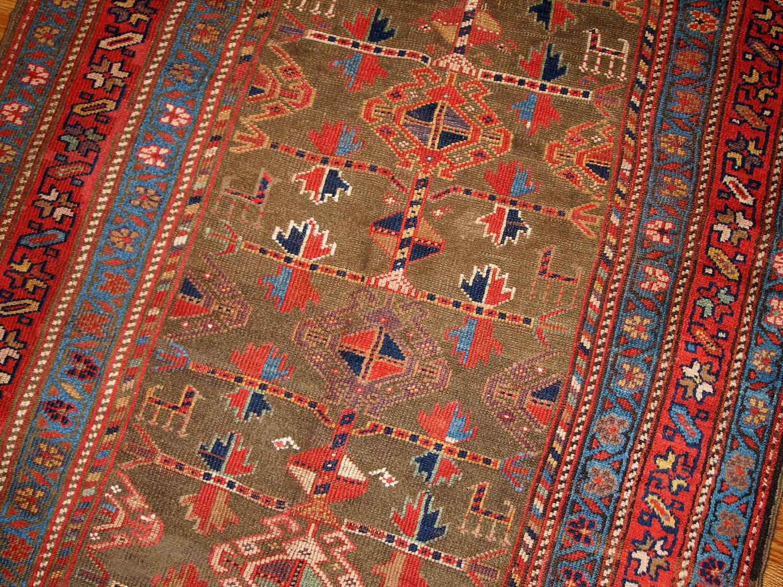 Handgefertigter antiker Teppich im kurdischen Stil, 1880er Jahre, 1B415 (Asiatisch) im Angebot