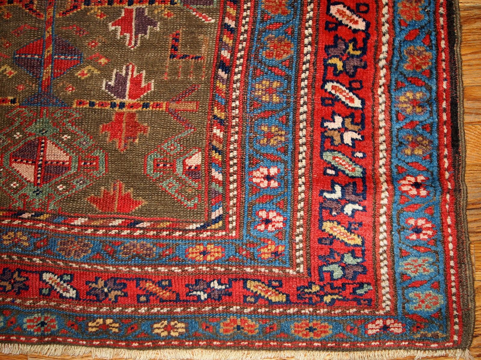 Hand-Knotted Handmade Antique Kurdish Style Rug, 1880s, 1B415 For Sale