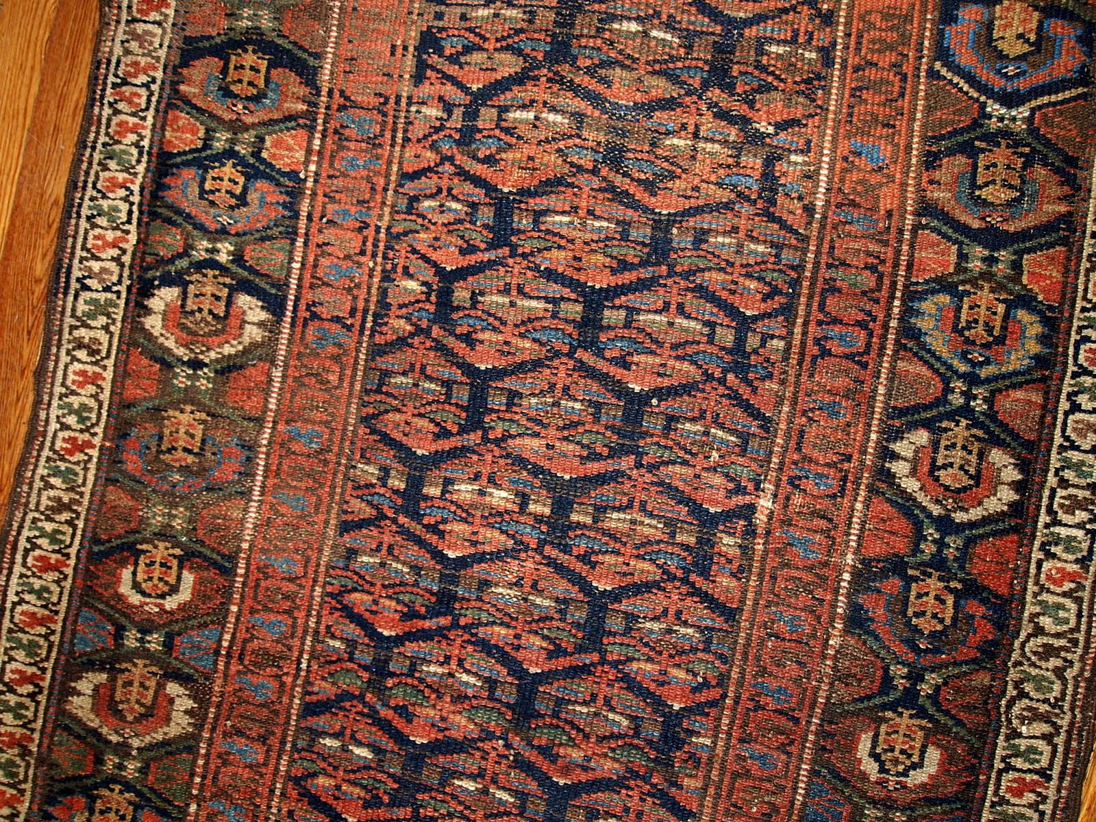 Handmade Antique Kurdish Style Runner, 1900s, 1B431 In Good Condition For Sale In Bordeaux, FR