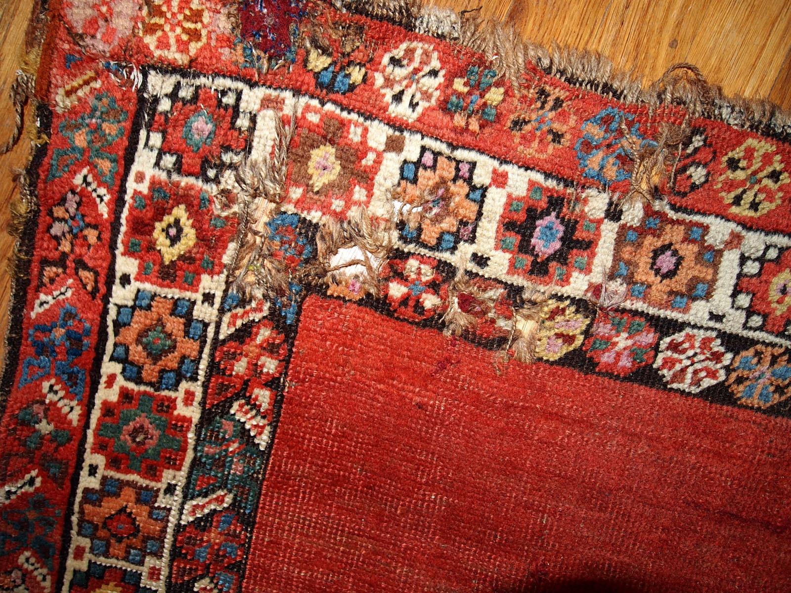 Asian Handmade Antique Kurdish Style Runner, 1900, 1B444