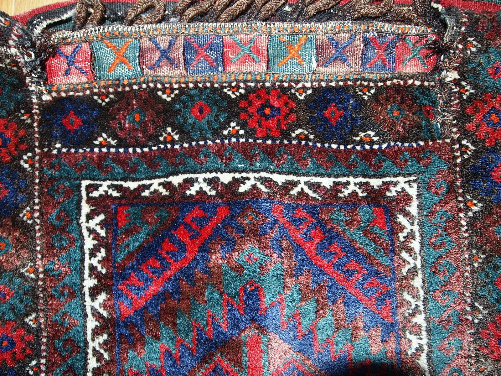 Handmade Antique Kurdish Style Salt Bag, 1900s, 1C372 6