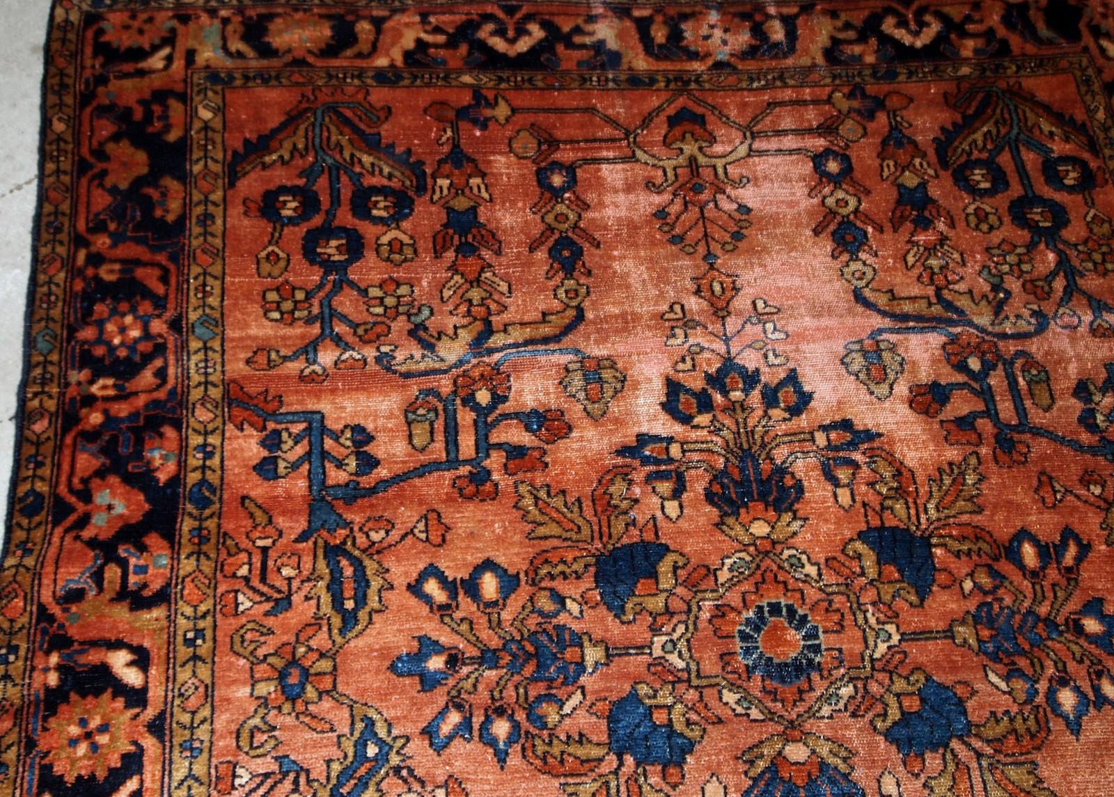 Hand-Knotted Handmade Antique Lilihan Style Rug, 1910s, 1B797