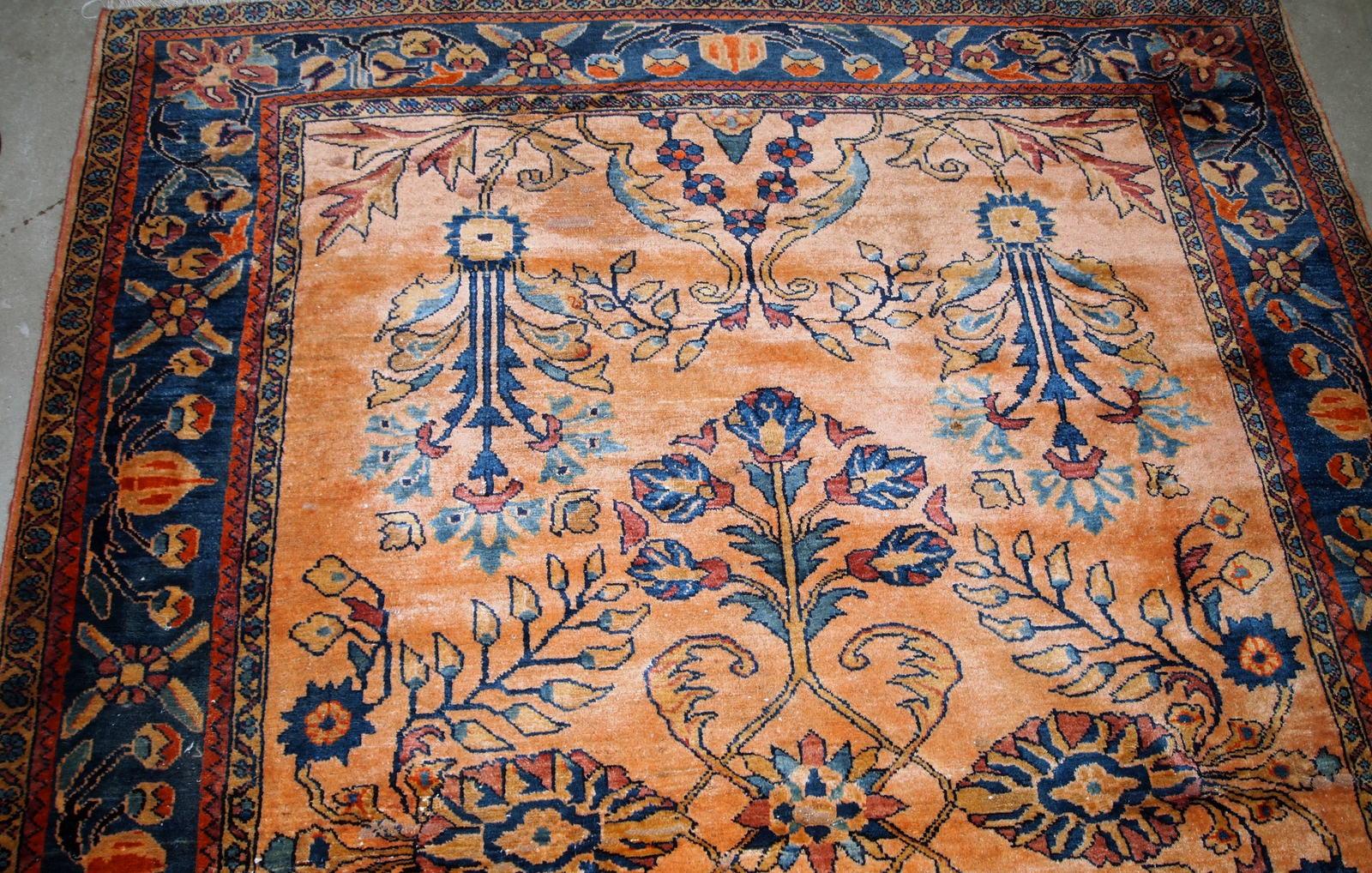 Hand-Knotted Handmade Antique Lilihan Style Rug, 1920s, 1B775