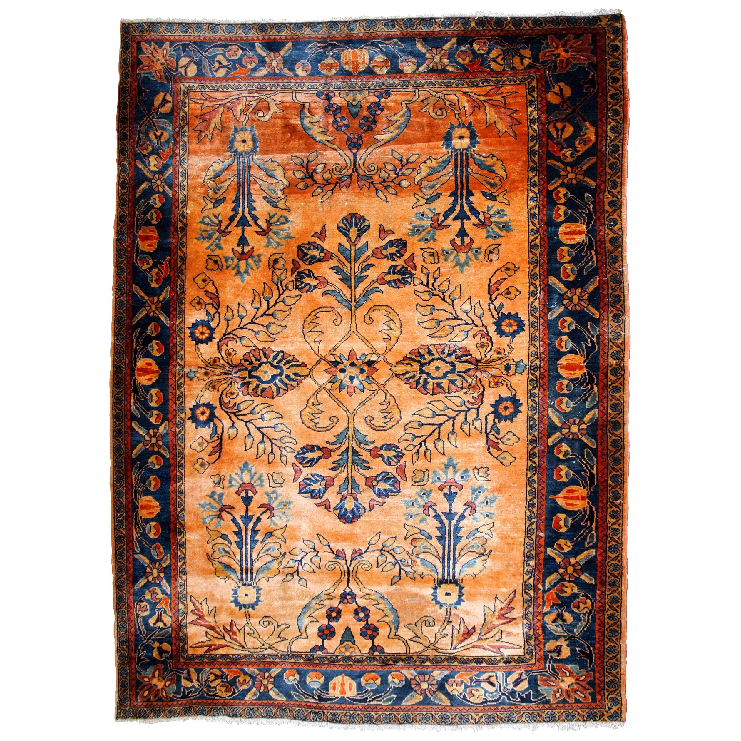 Handmade Antique Lilihan Style Rug, 1920s, 1B775