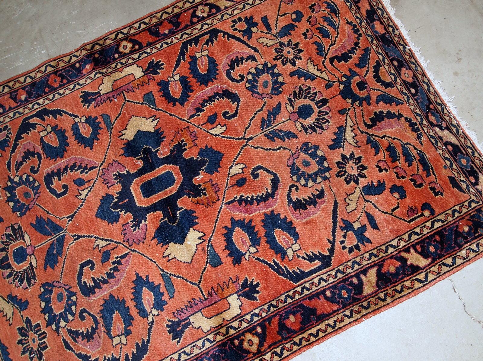 Early 20th Century Handmade Antique Lilihan Style Rug, 1920s, 1B821 For Sale