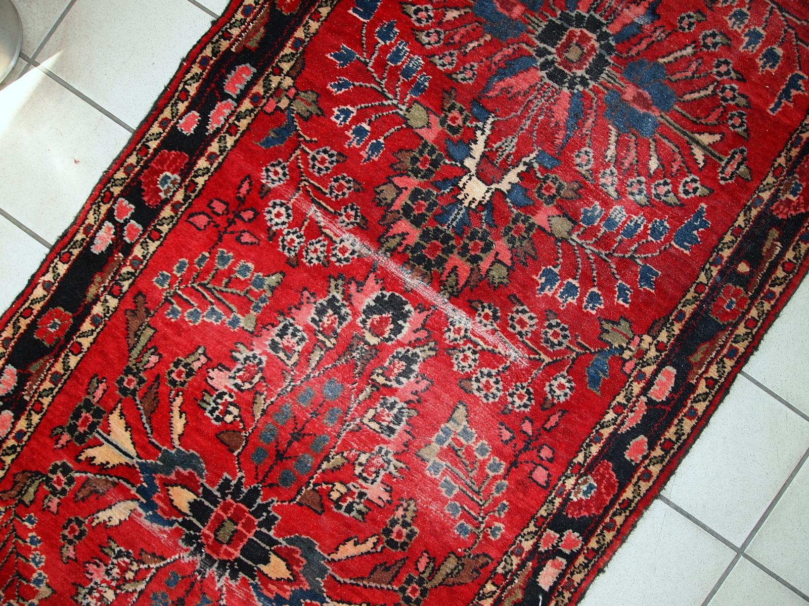 Hand-Knotted Handmade Antique Lilihan Style runner, 1910s, 1C452 For Sale
