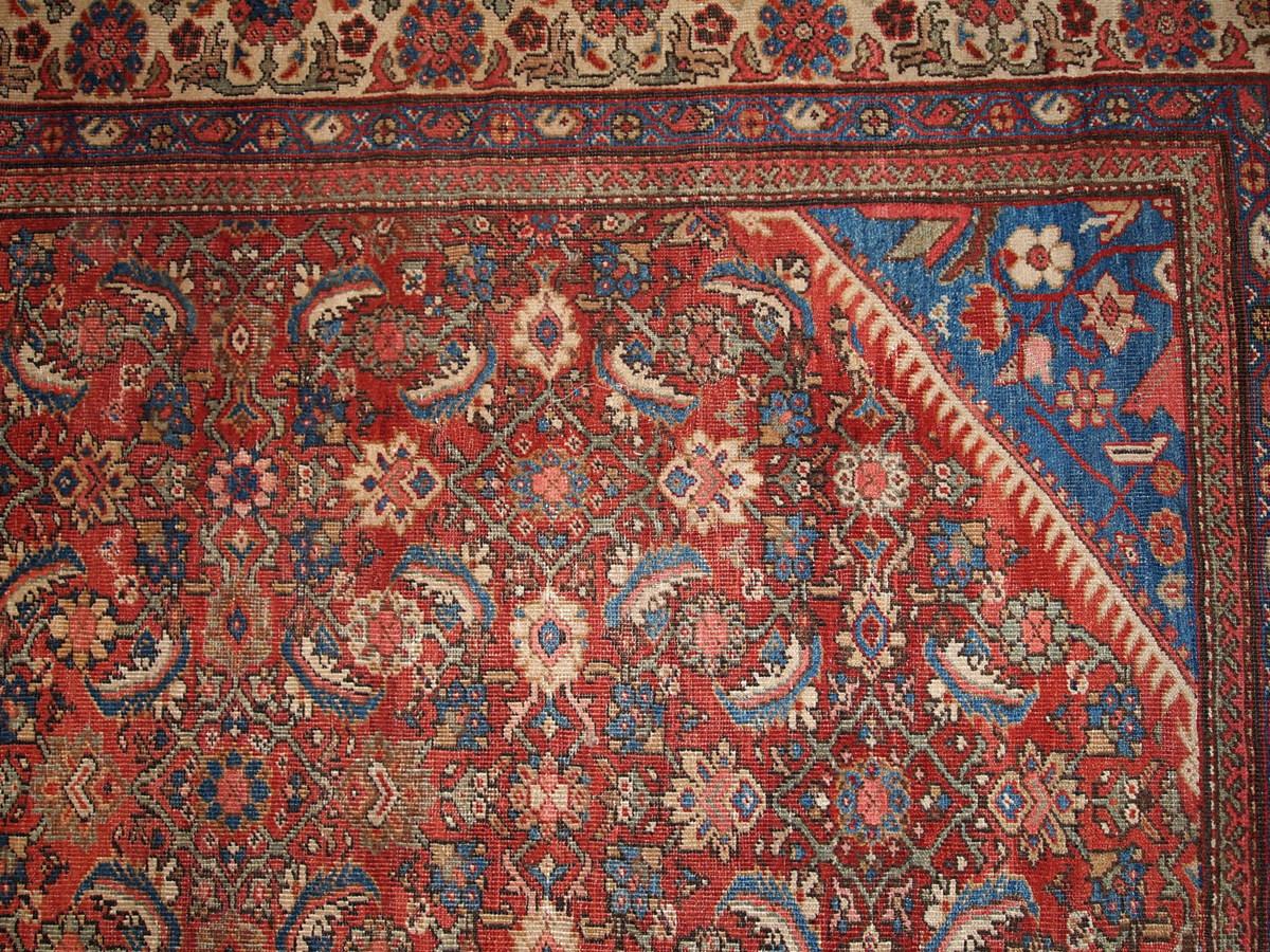 Handgefertigter antiker Teppich im Mahal-Stil, 1900er Jahre, 1B212 im Zustand „Gut“ im Angebot in Bordeaux, FR