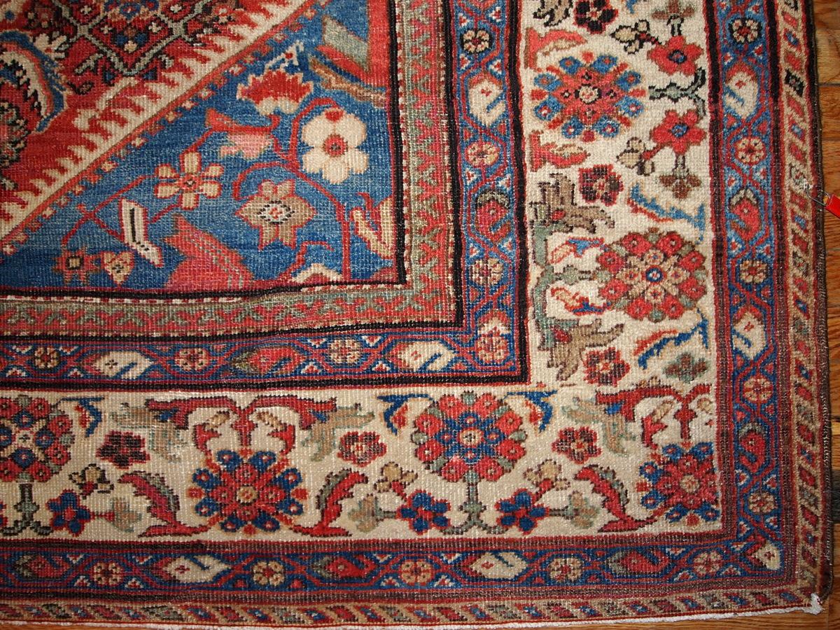 Handgefertigter antiker Teppich im Mahal-Stil, 1900er Jahre, 1B212 im Angebot 2