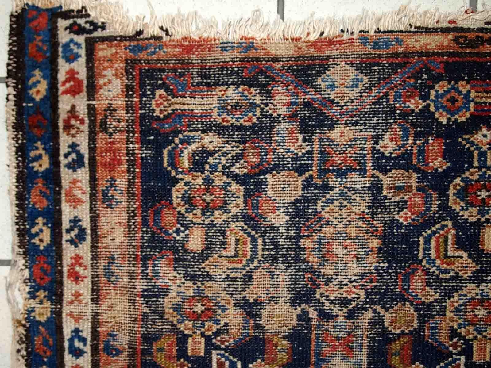 Asian Handmade Antique Malayer Style Rug, 1900s, 1C811 For Sale