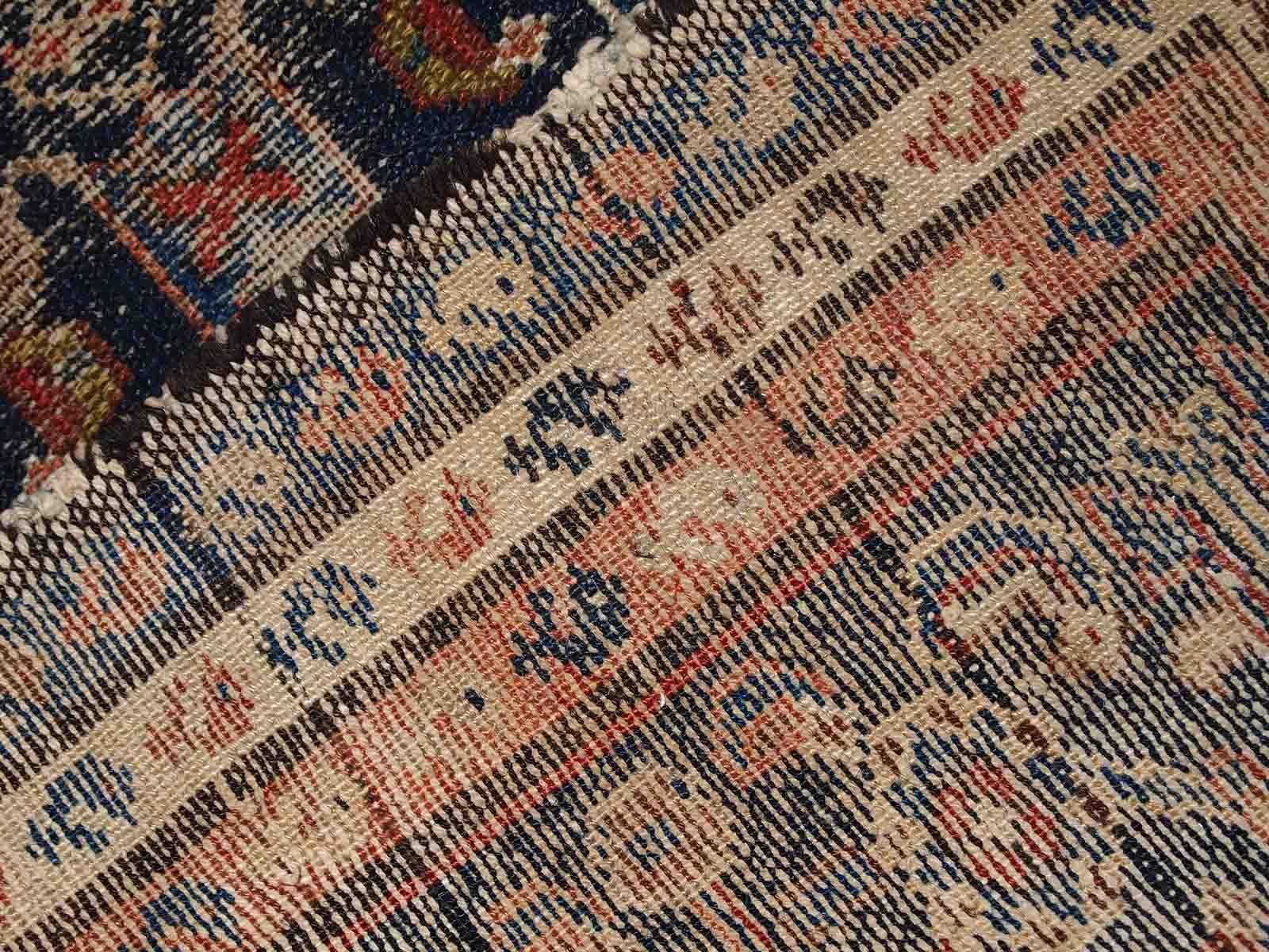 Handgefertigter antiker Teppich im Malayer-Stil, 1900er Jahre, 1C811 im Angebot 2