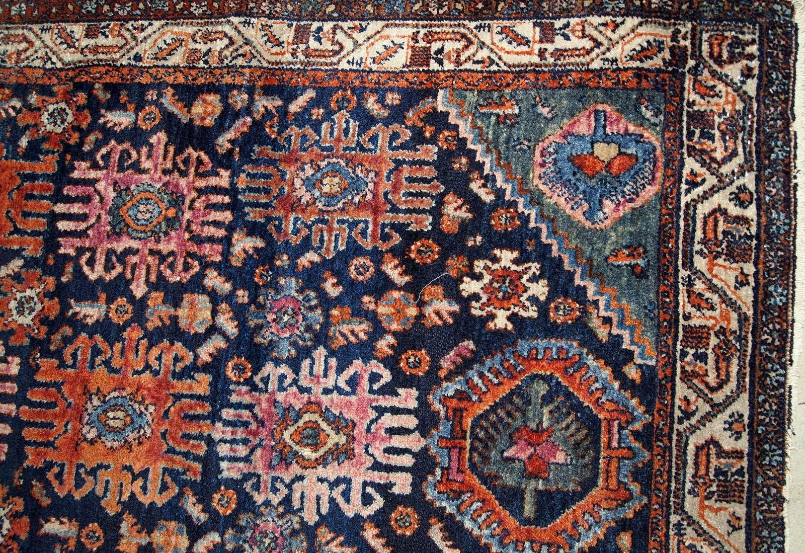Handmade Antique Malayer Style Rug, 1910s, 1B741 For Sale 1