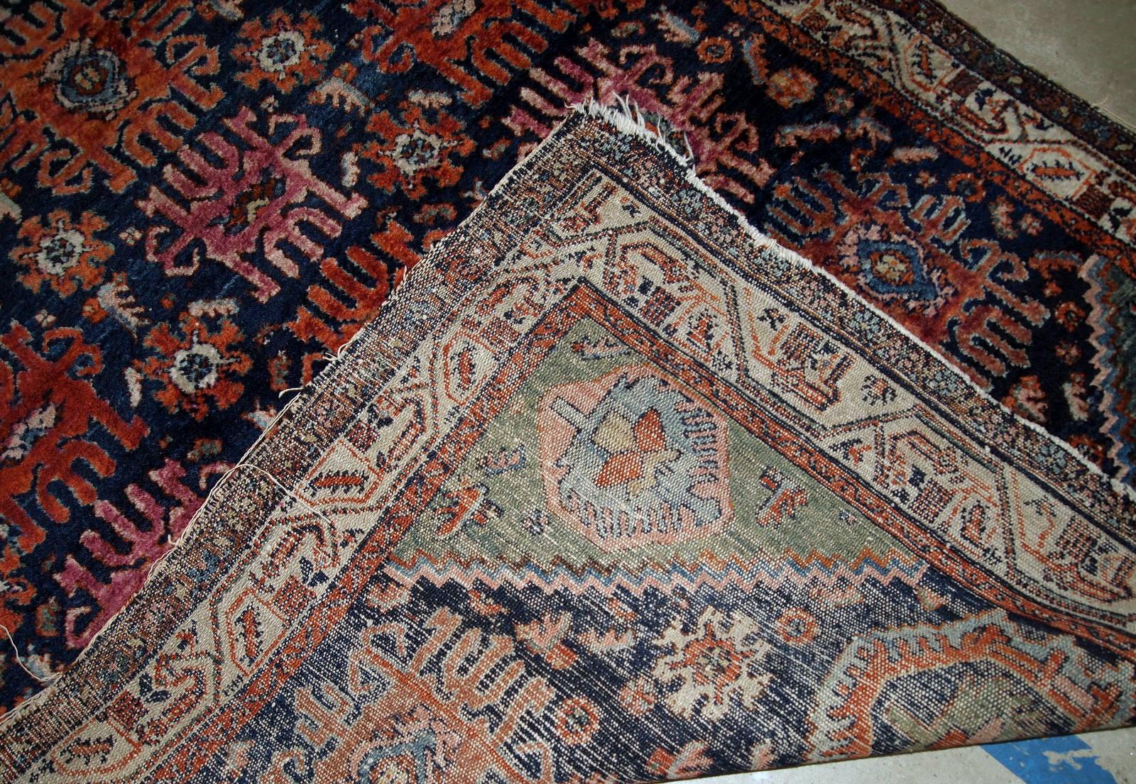Tappeto antico fatto a mano in stile Malayer, anni '10, 1B741 in vendita 2