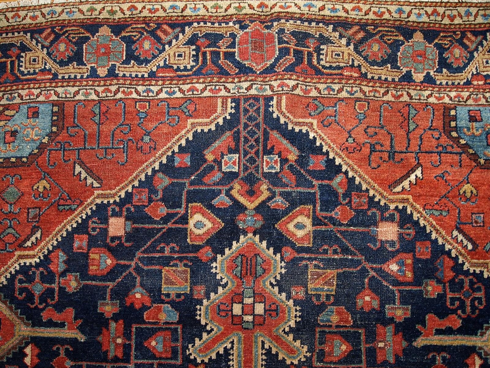 Asian Handmade Antique Malayer Style Rug, 1920s, 1B421 For Sale