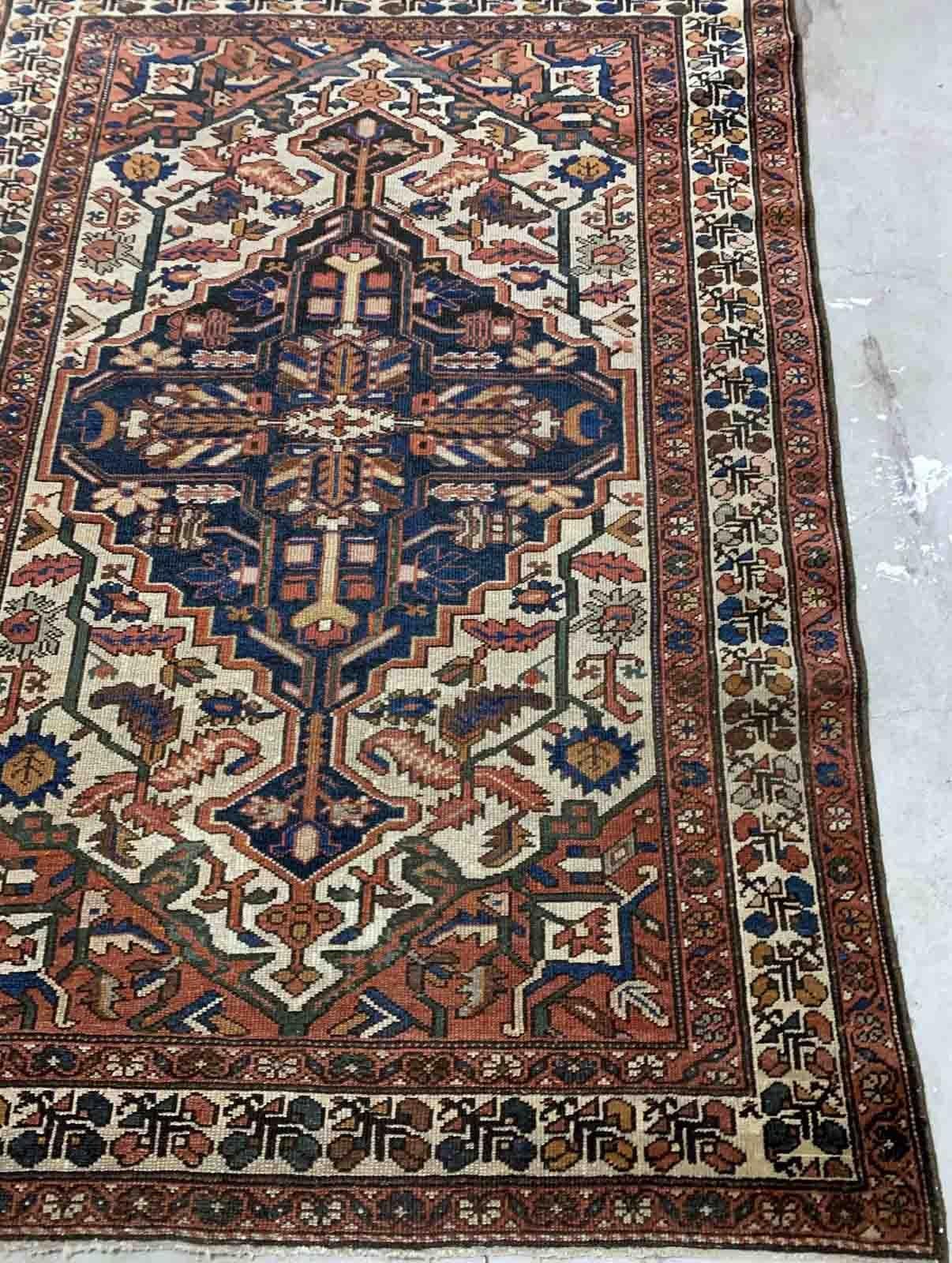 Indian Handmade Antique Malayer Style Rug, 1920s, 1B917 For Sale