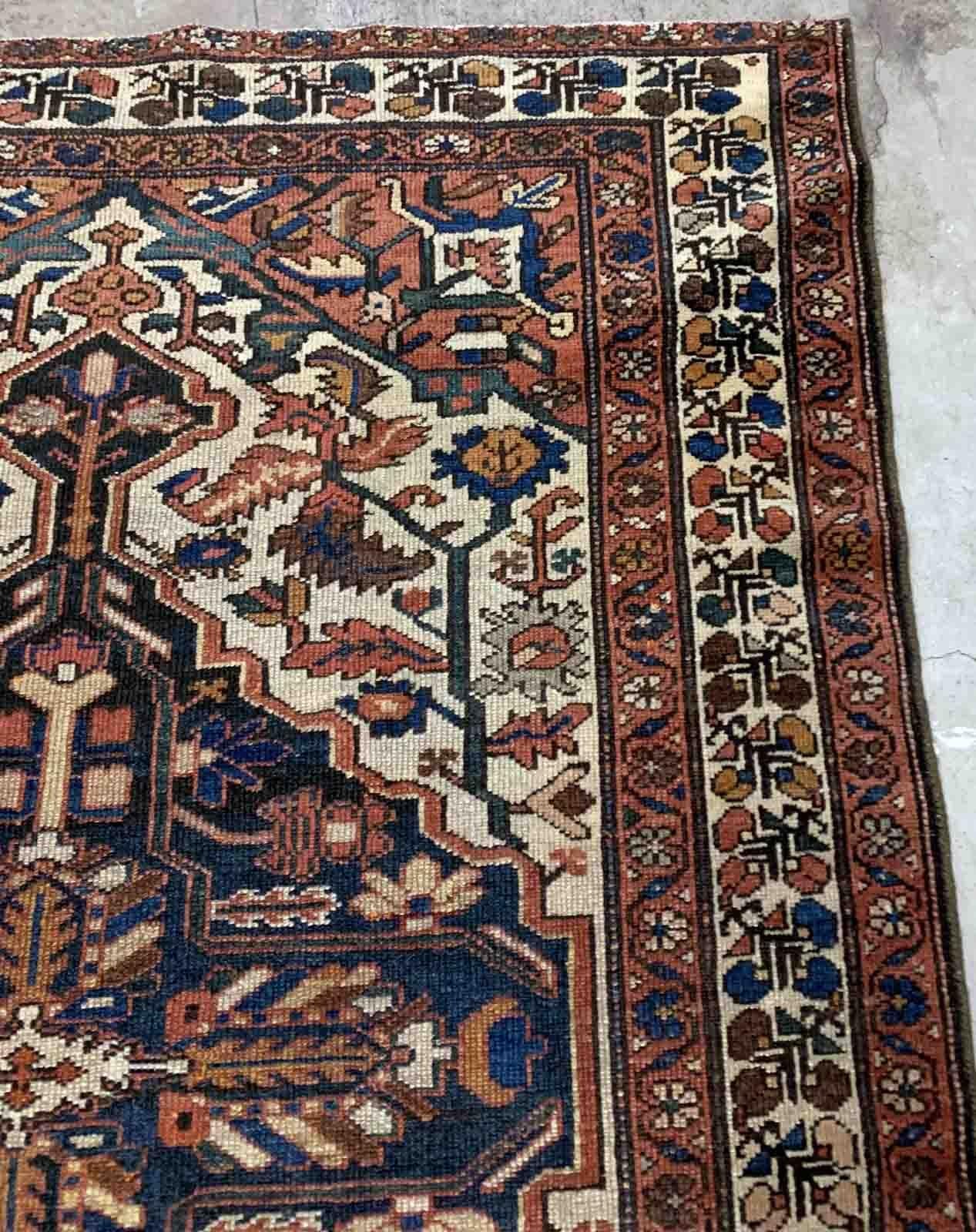 Hand-Knotted Handmade Antique Malayer Style Rug, 1920s, 1B917 For Sale
