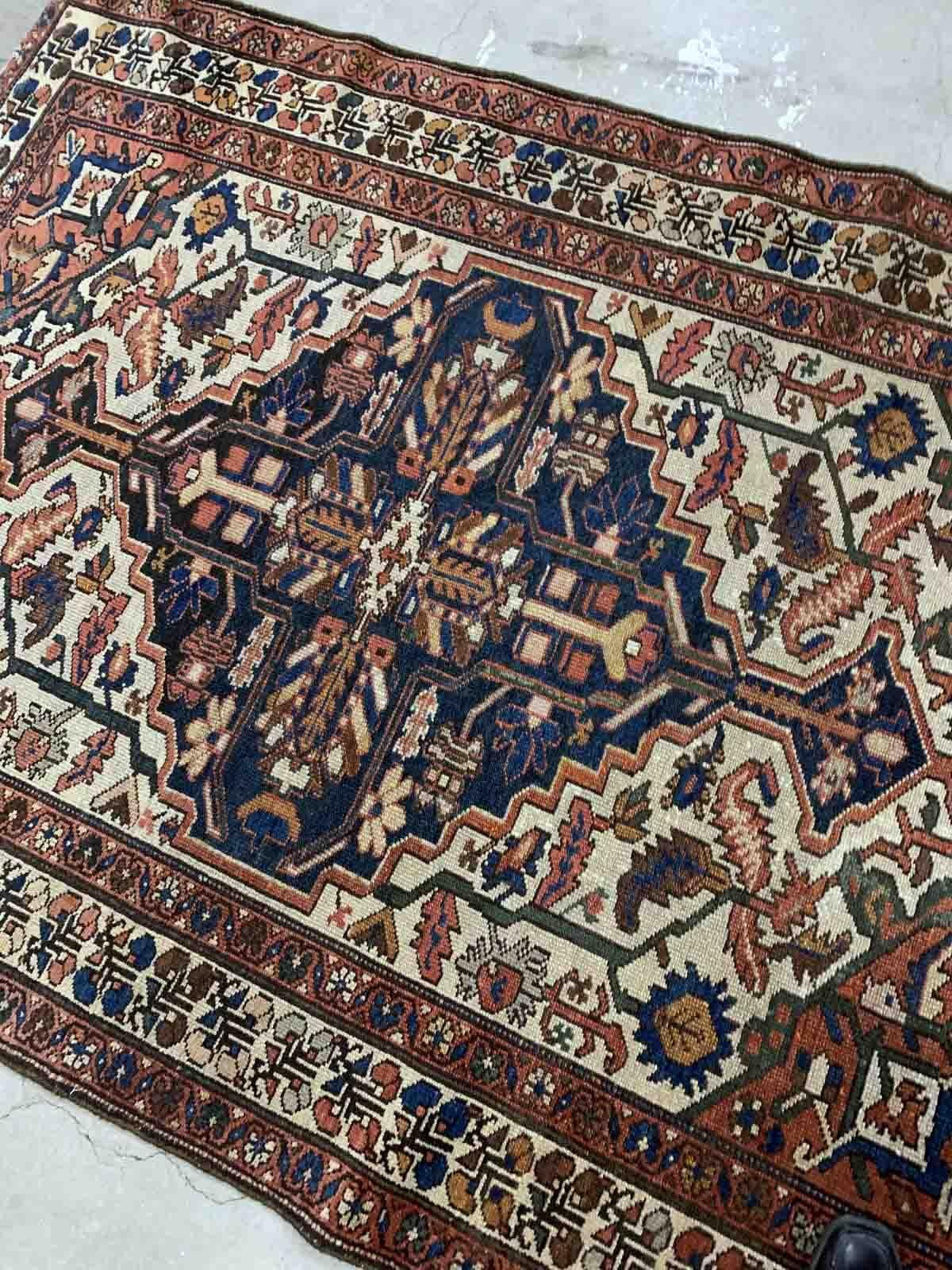 Wool Handmade Antique Malayer Style Rug, 1920s, 1B917 For Sale