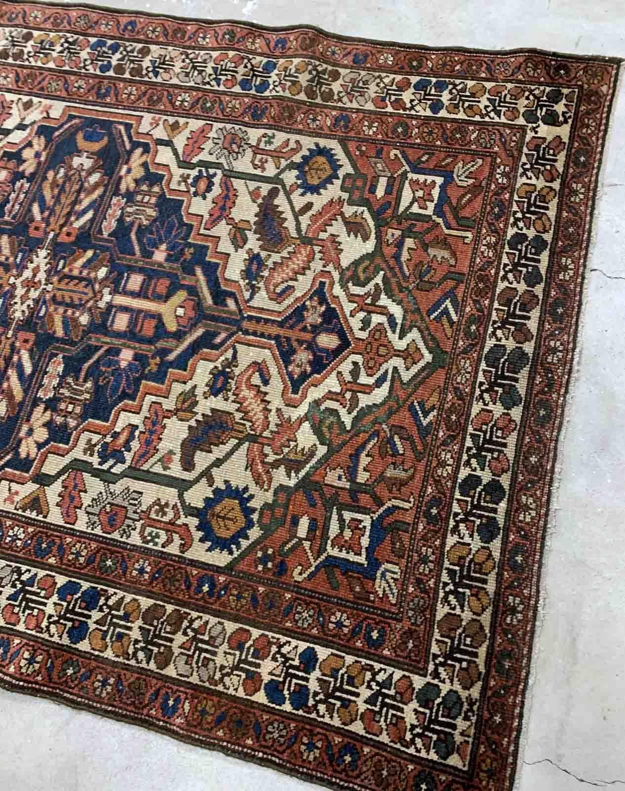 Handmade Antique Malayer Style Rug, 1920s, 1B917 For Sale 1