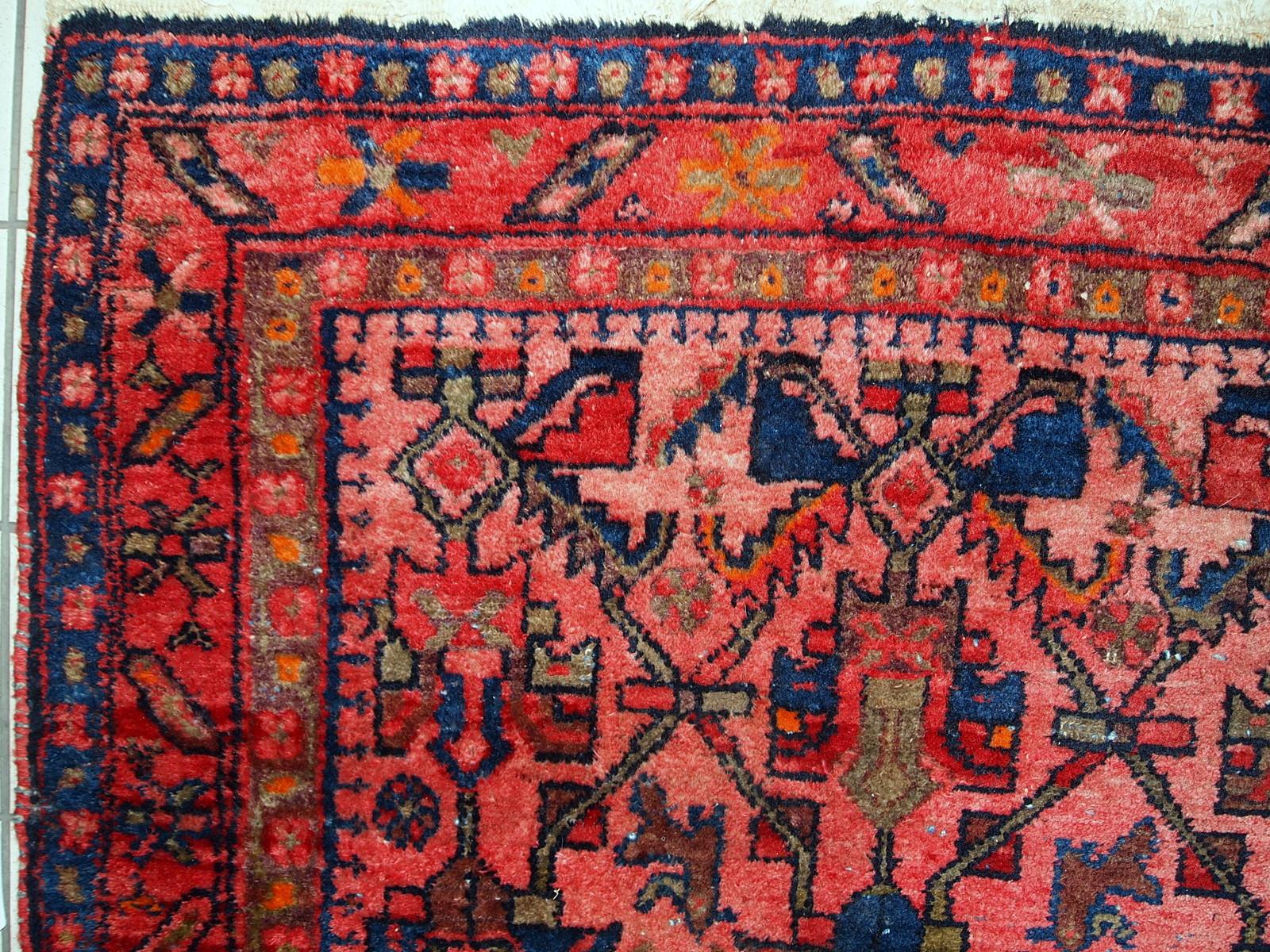 Handmade Antique Malayer Style Rug, 1920s, 1C403 6