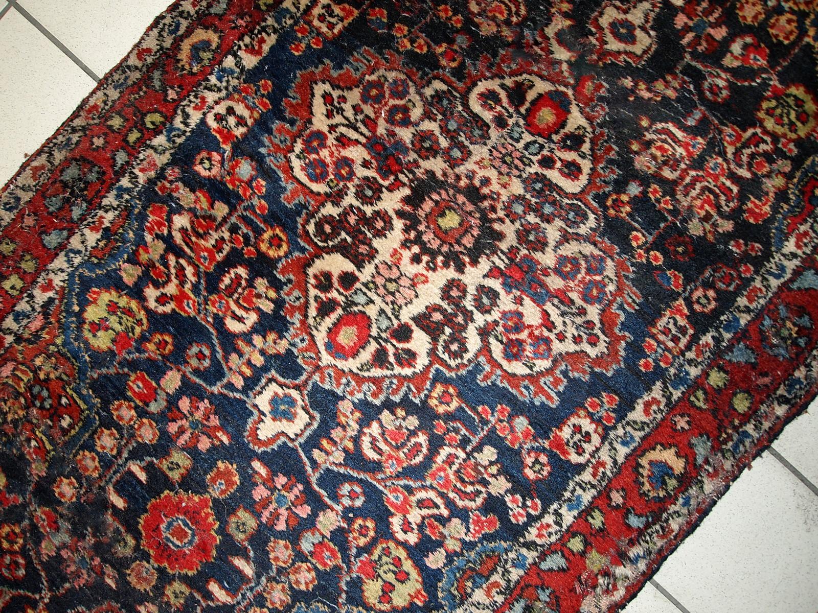 Wool Handmade Antique Malayer Style Runner, 1920s, 1C682 For Sale