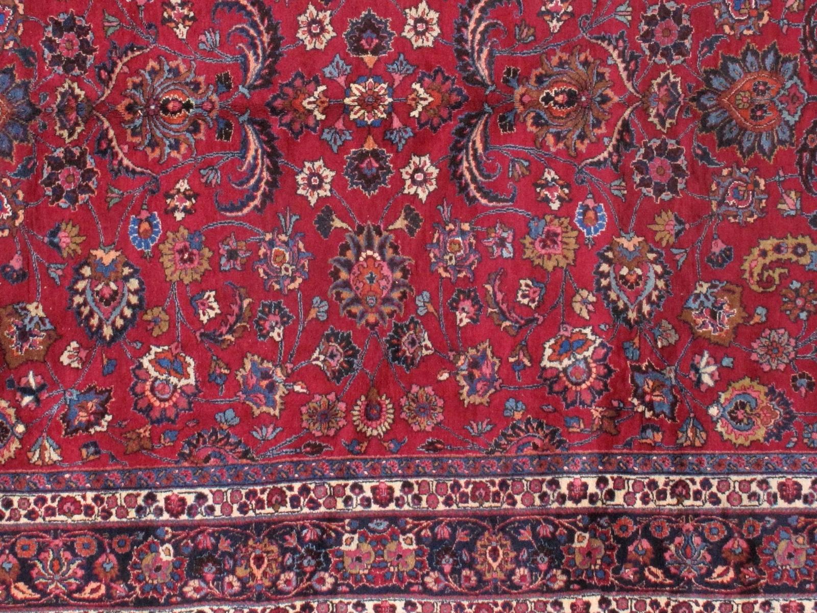 Asian Handmade Antique Mashad Style Rug, 1910s, 1B461 For Sale