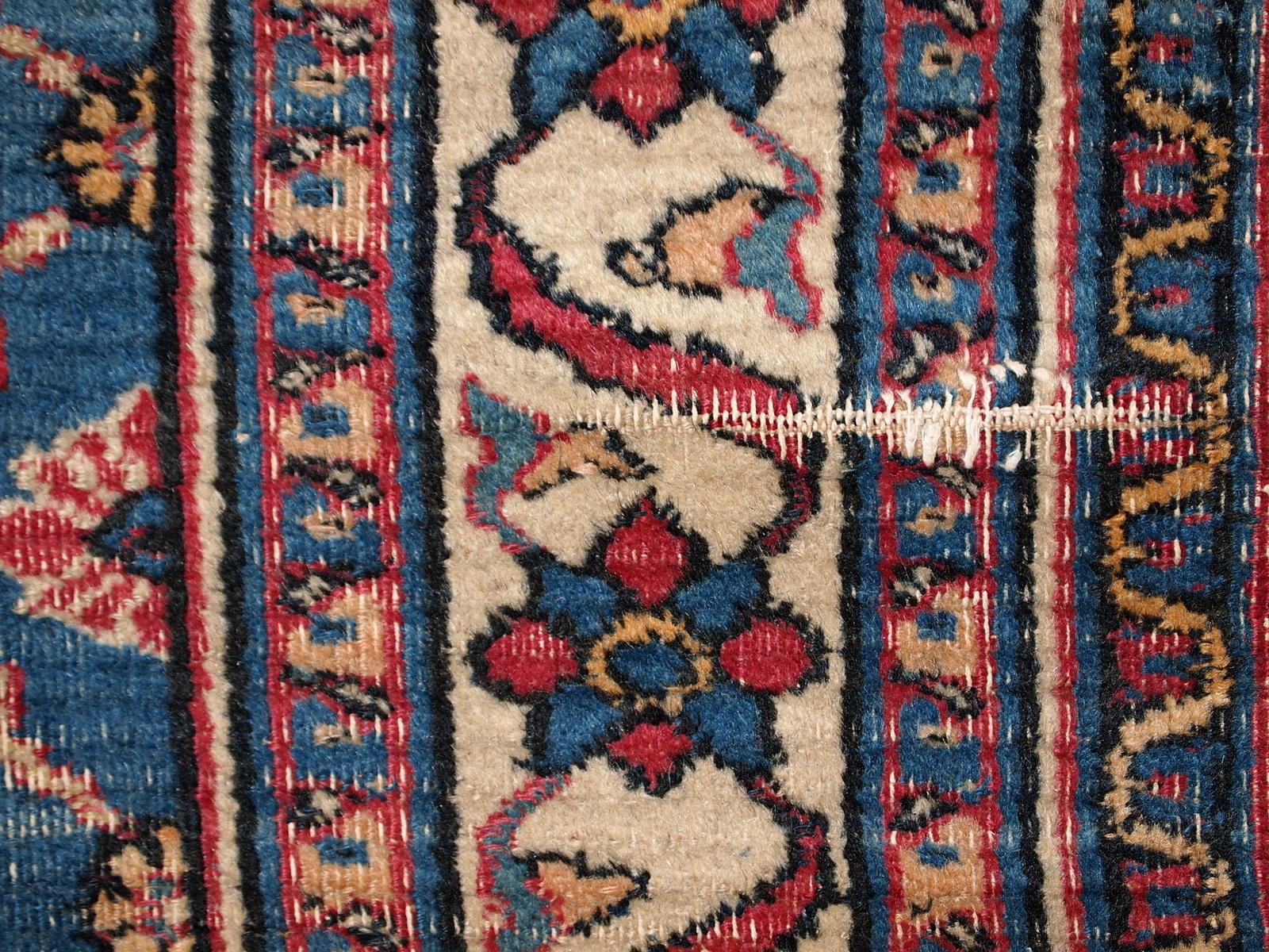 Handmade Antique Mashad Style Runner, 1900s, 1C587 For Sale 5