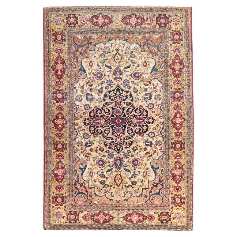 Antique Classic Rug, Design of Palmts, Flowers and Branches For Sale at ...