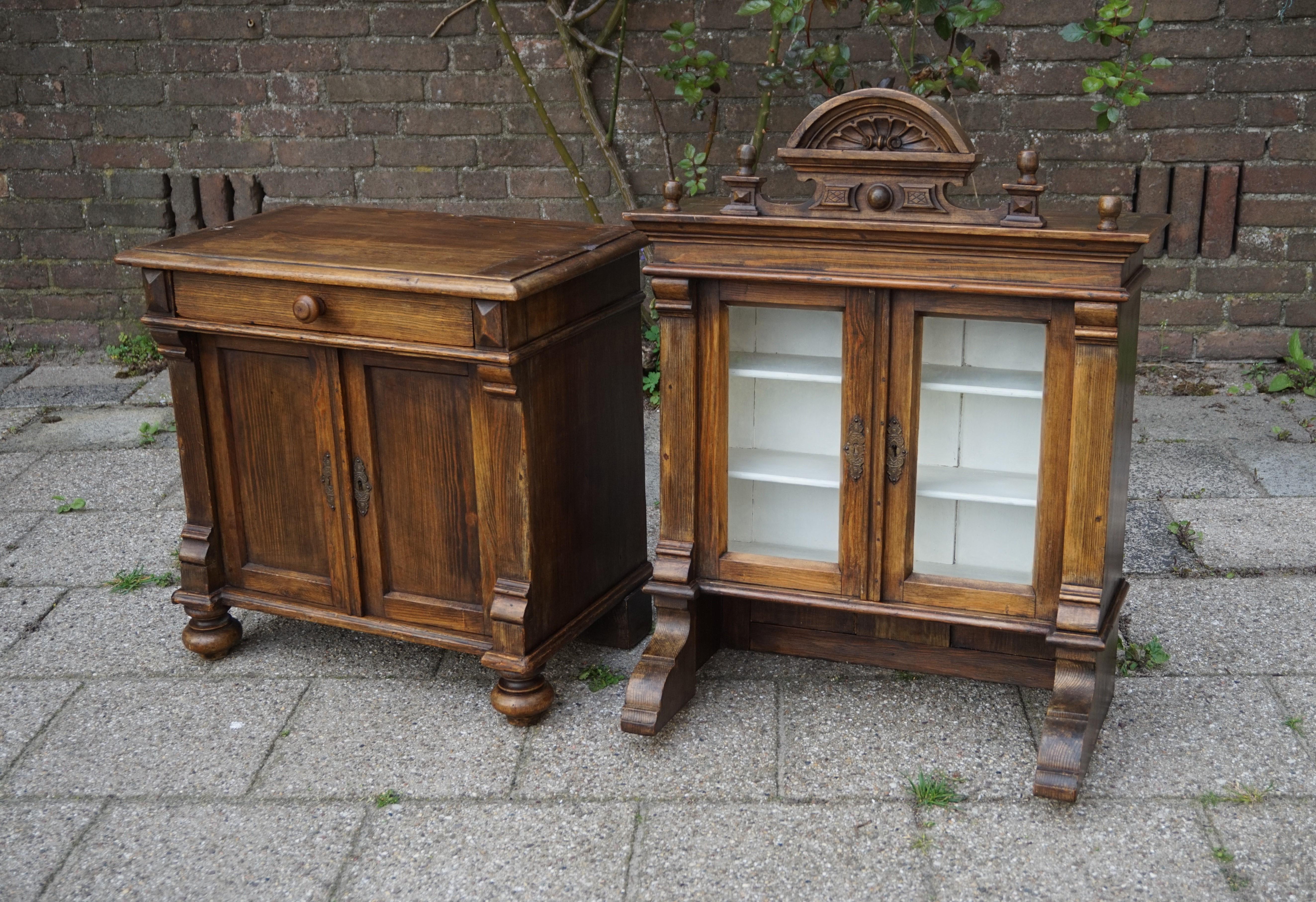 Handmade Antique Miniature Country House Sideboard / Kitchen Cabinet Late 1800s 3