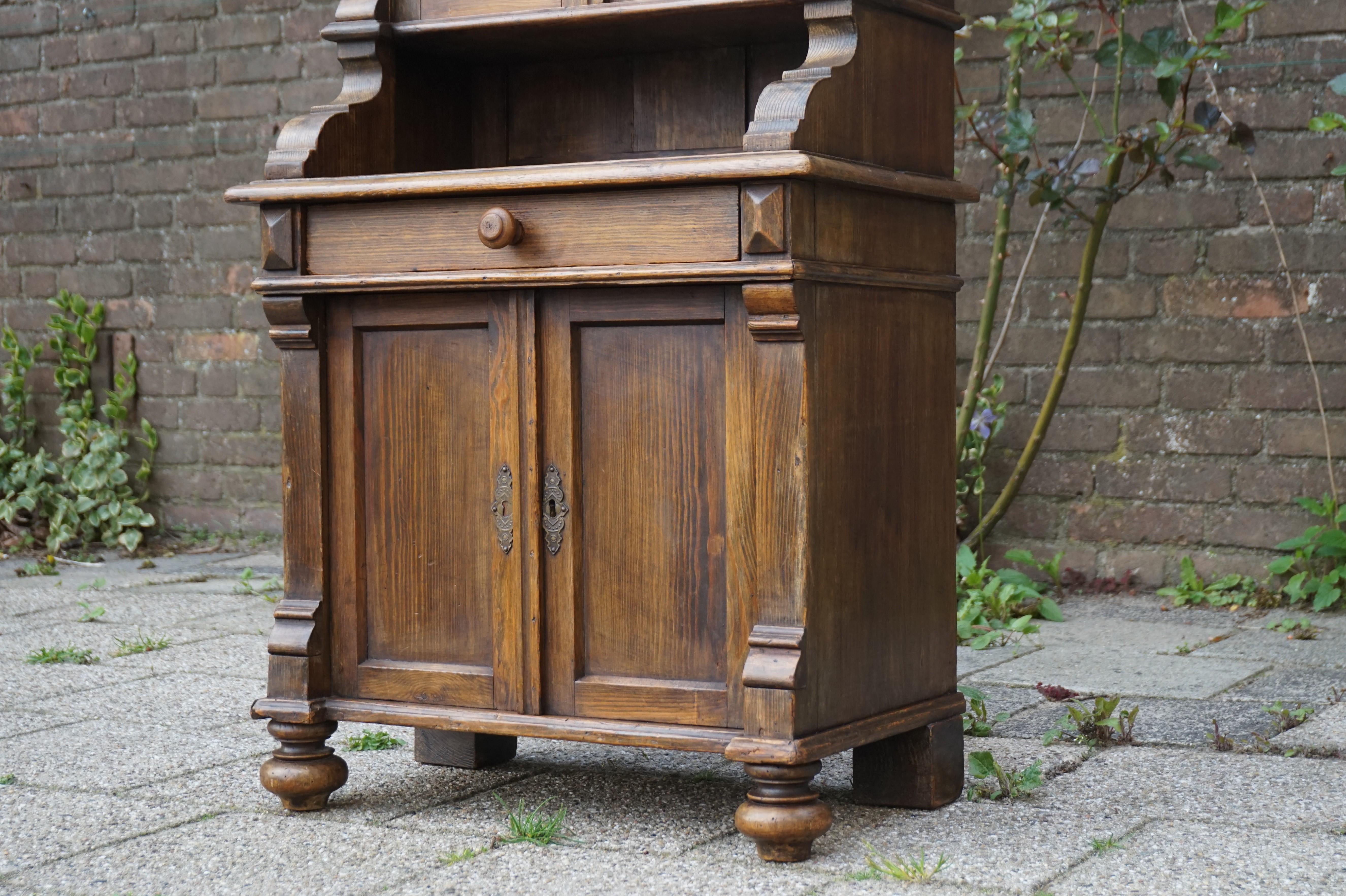 European Handmade Antique Miniature Country House Sideboard / Kitchen Cabinet Late 1800s For Sale
