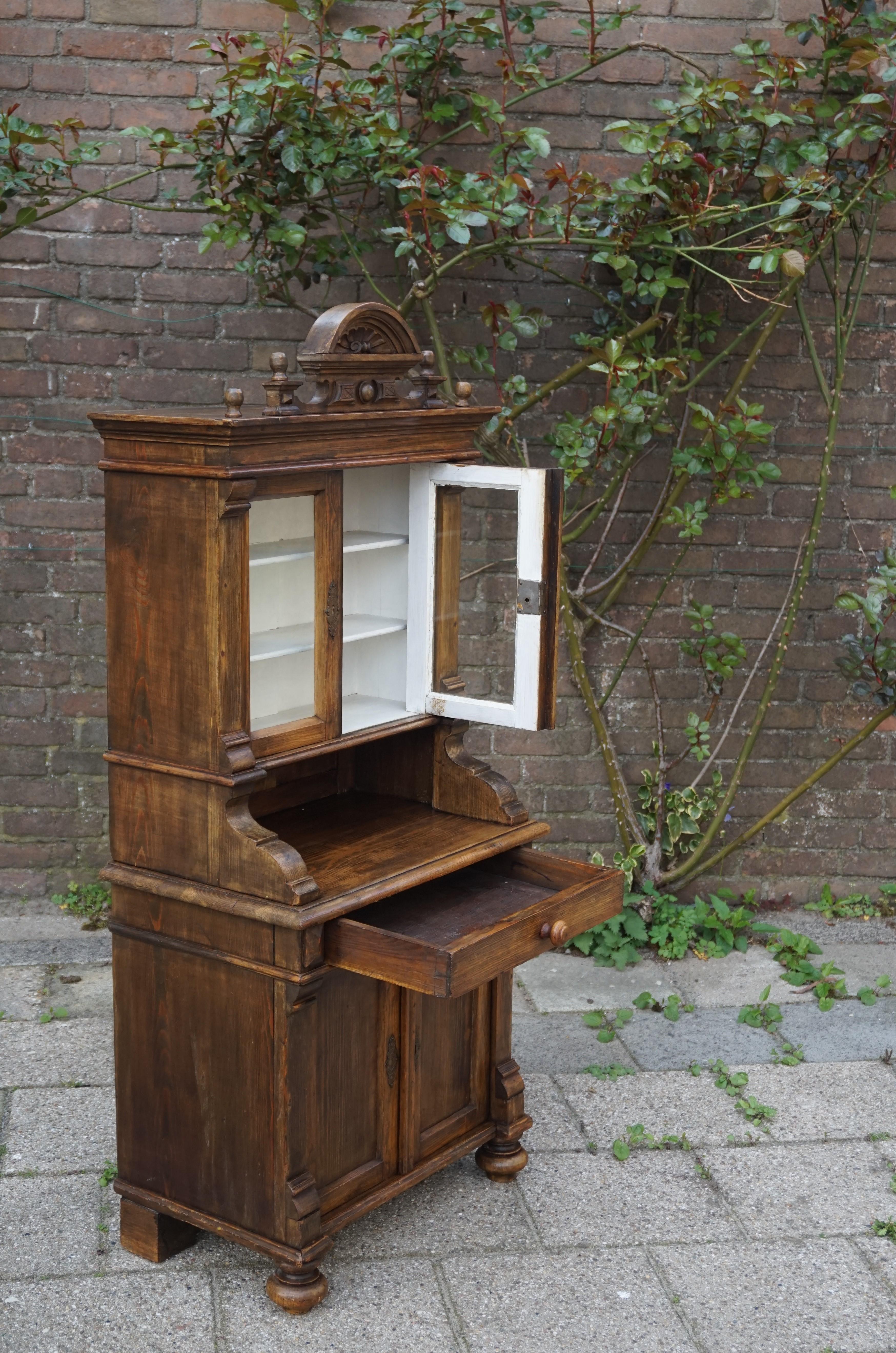 19th Century Handmade Antique Miniature Country House Sideboard / Kitchen Cabinet Late 1800s For Sale