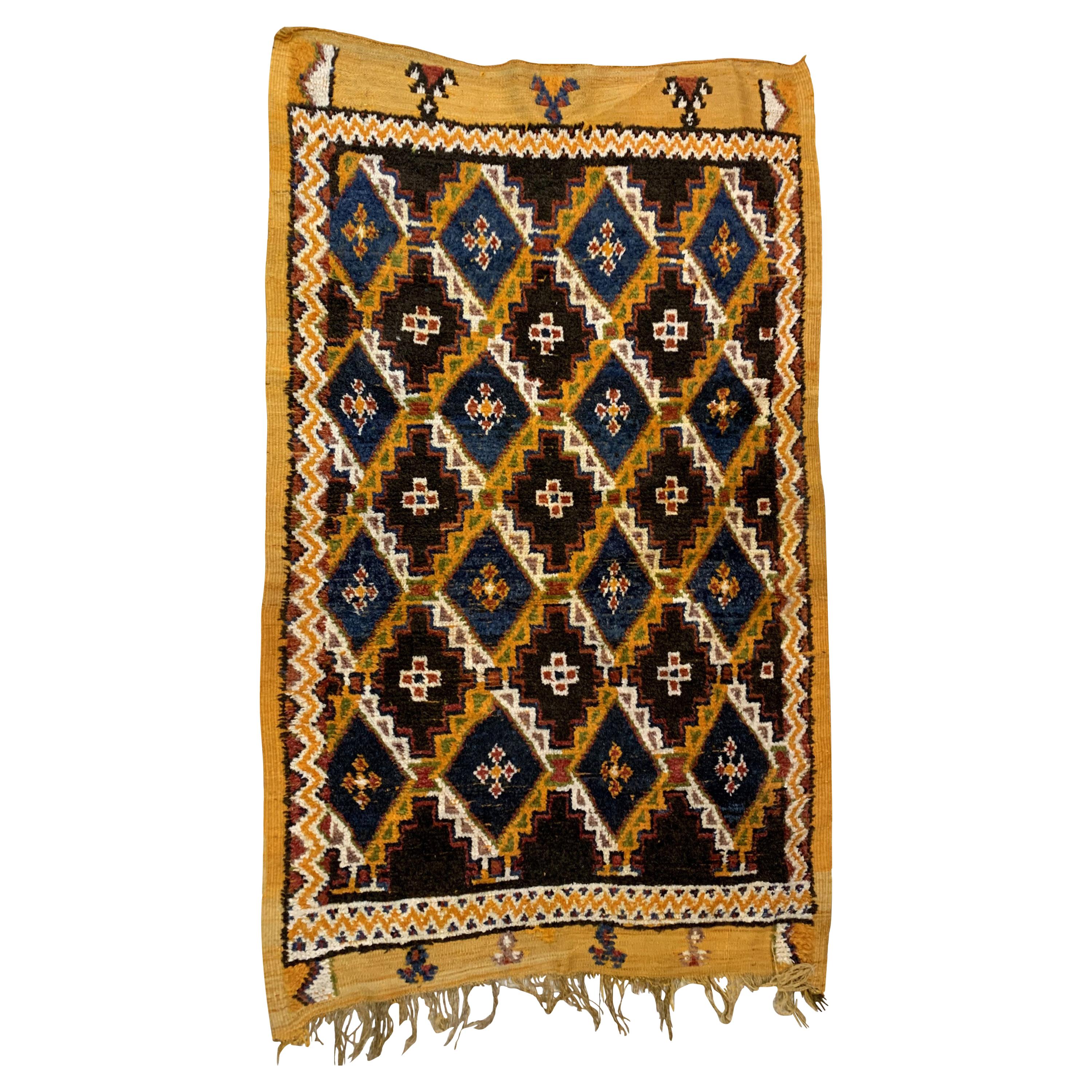 Handmade Antique Moroccan Berber Kilim, 1880s, 1B871 For Sale