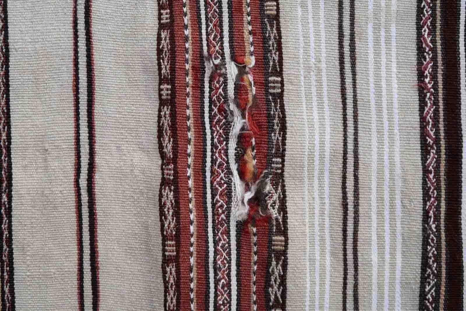 Hand-Knotted Handmade Antique Moroccan Berber Kilim, 1900s, 1p145 For Sale