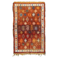 Handgefertigter antiker marokkanischer Berberteppich, 1900er Jahre, 1P104