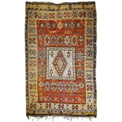 Handmade Antique Moroccan Berber Rug, 1900s