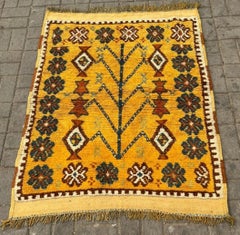 Handmade Antique Moroccan Berber Rug 3.4' x 4.1', 1930s - 2B84