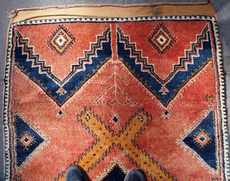 Handmade Antique Moroccan Berber Rug, 1920s, 1B589 at 1stDibs
