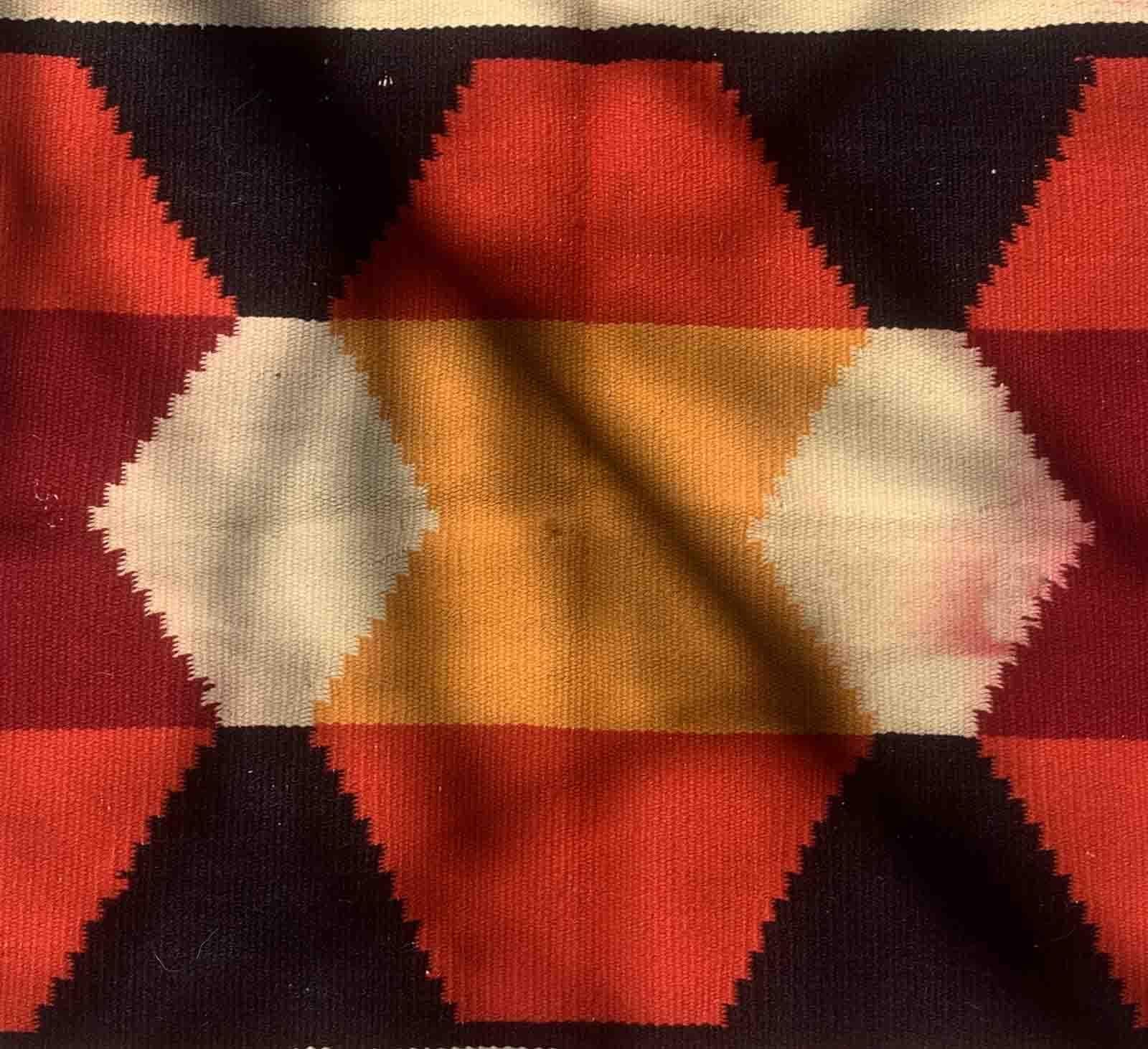 Hand-Knotted Handmade Antique Native American Navajo Baby Blanket, 1880s, 1B937