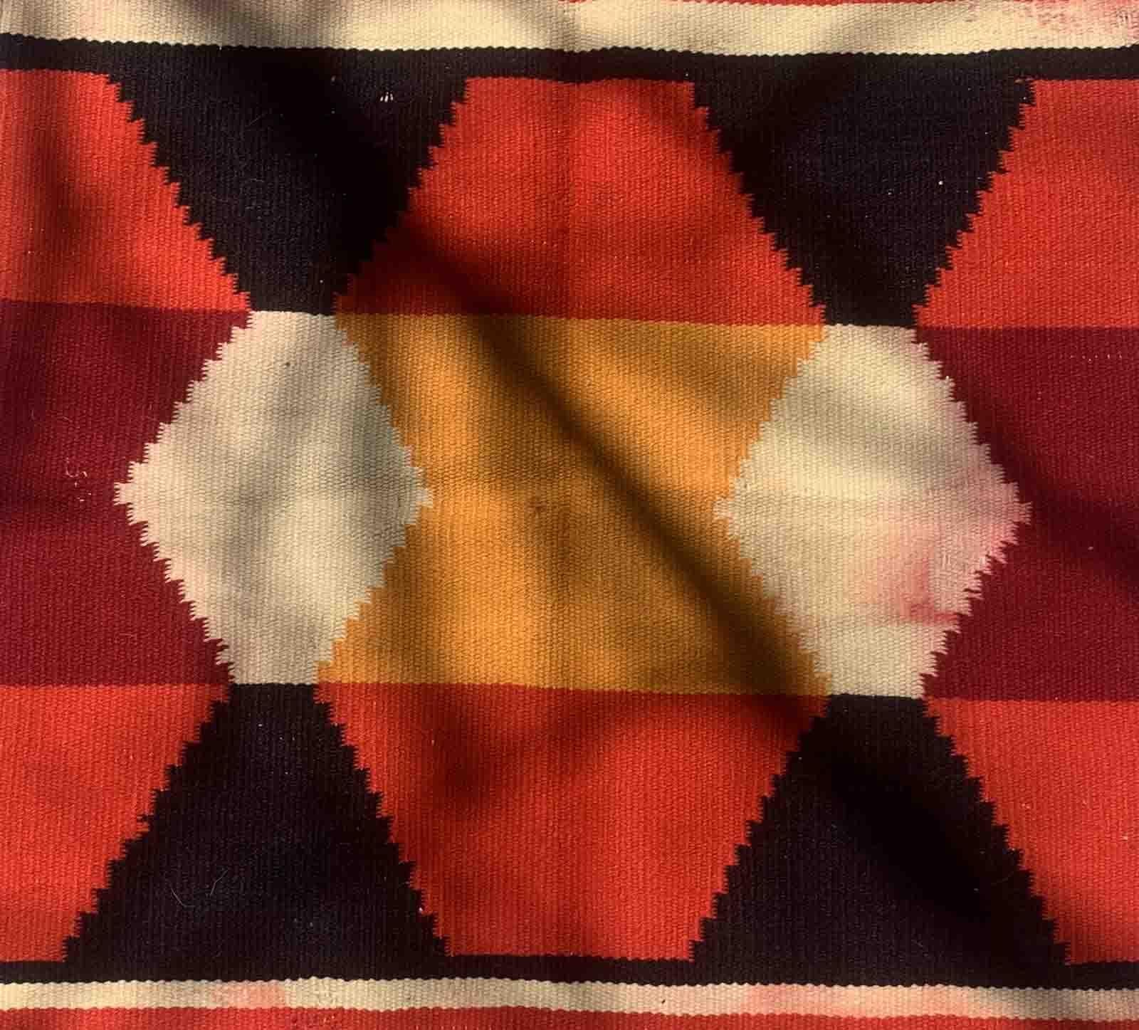 Wool Handmade Antique Native American Navajo Baby Blanket, 1880s, 1B937