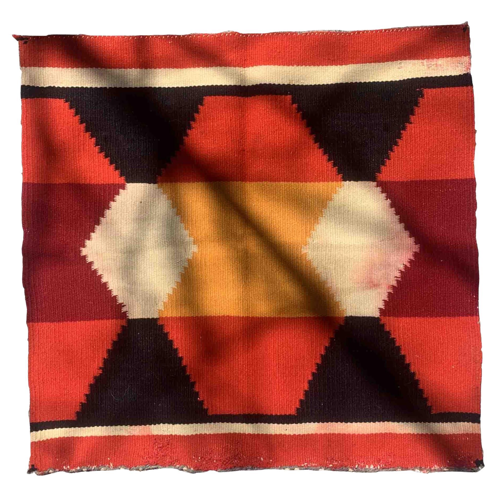 Handmade Antique Native American Navajo Baby Blanket, 1880s, 1B937