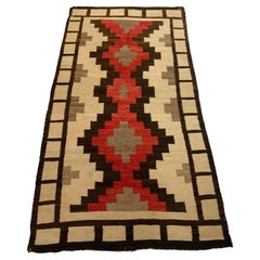 Handmade Antique Native American Navajo Rug 3.3' x 6', 1900s - 2B021