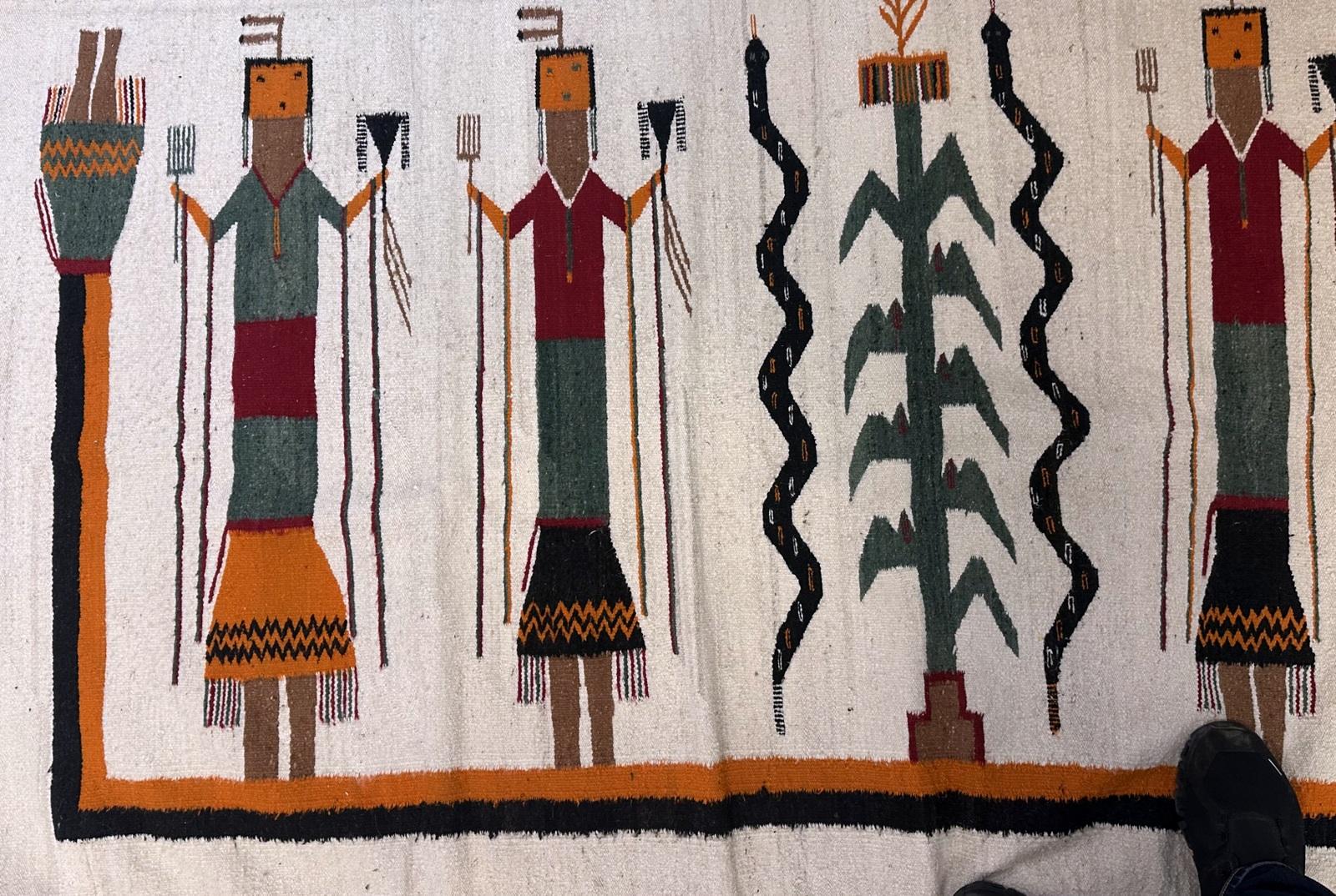 Inizio XX secolo Tappeto Navajo antico fatto a mano 3,7' x 7,5' 1910 - 2B69 in vendita