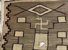 Handmade Antique Native-American Navajo Rug 4' x 5.10' 1900s - 2B58