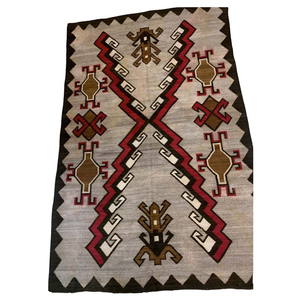 Vintage Native American Navajo Rug in a Geometric Pattern in Earth Tone ...