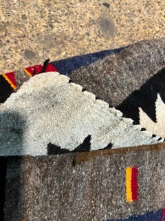 Handmade Antique Native American Navajo Yei Rug 4.2' x 4.8', 1920s - 2B16
