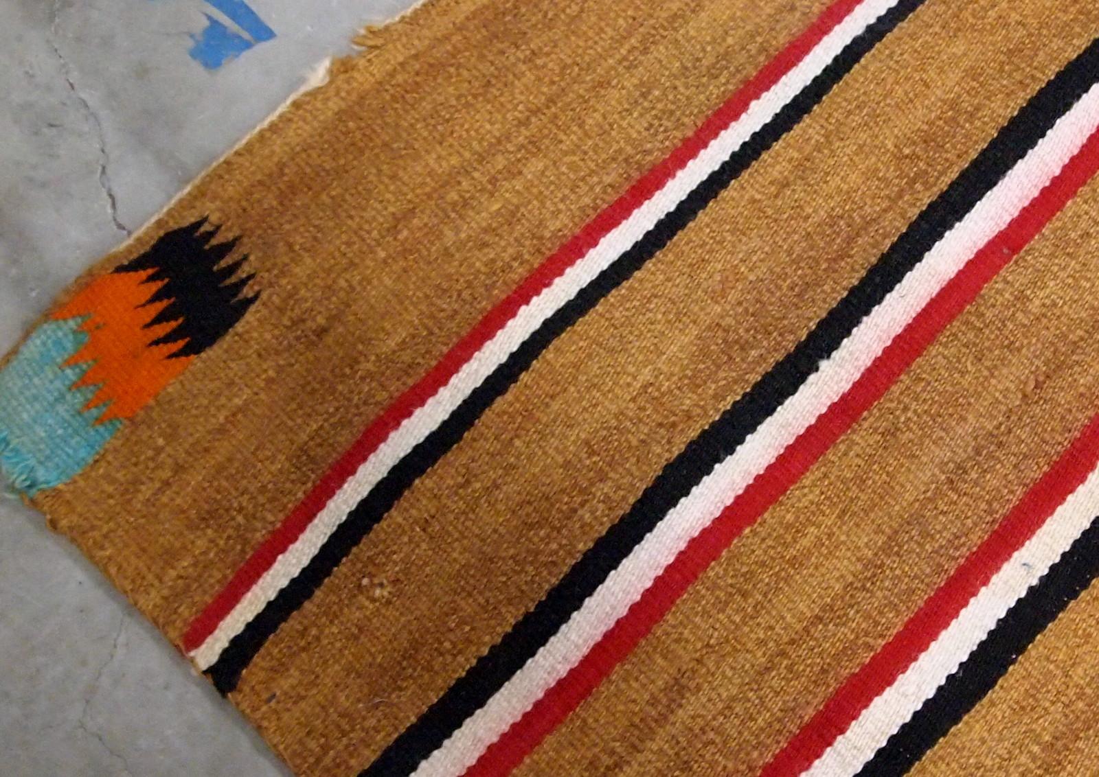 Handmade antique collectible Native-American Navajo baby blanket. It is from the beginning of 20th century in original good condition.
 