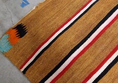 Handmade Antique Native Navajo Baby Blanket, 1900s, 1B649