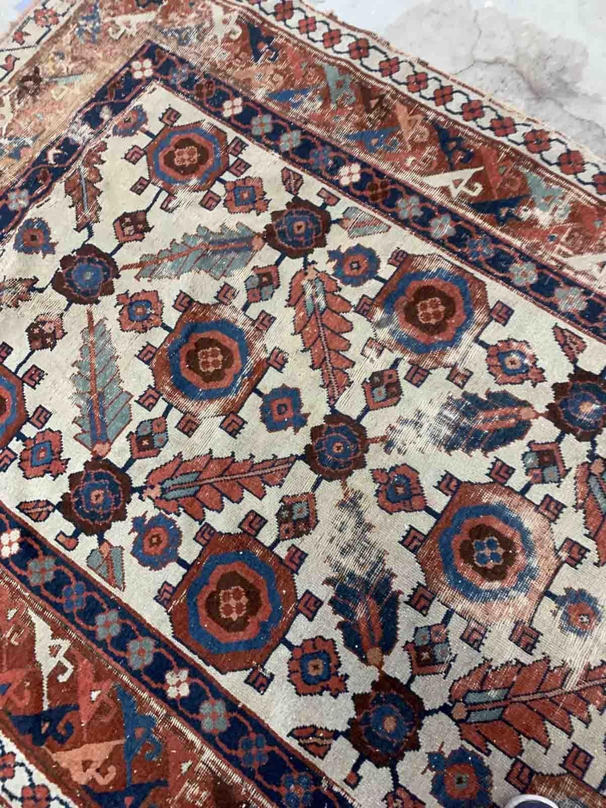 Handgefertigter antiker Teppich im North-West-Stil, 1820er Jahre, 1B952 im Angebot 3